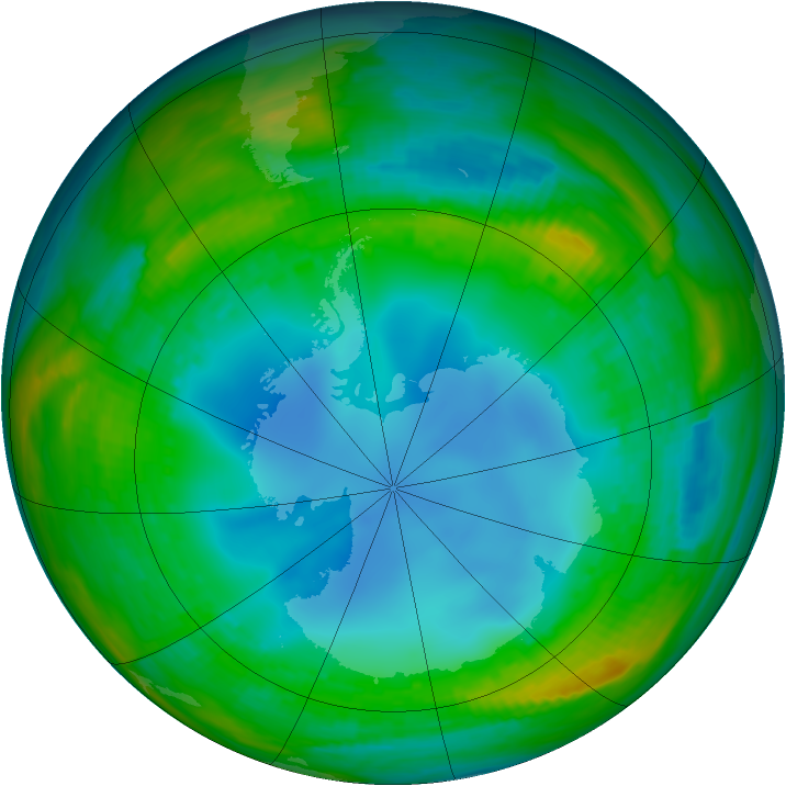 Antarctic ozone map for 26 July 1987